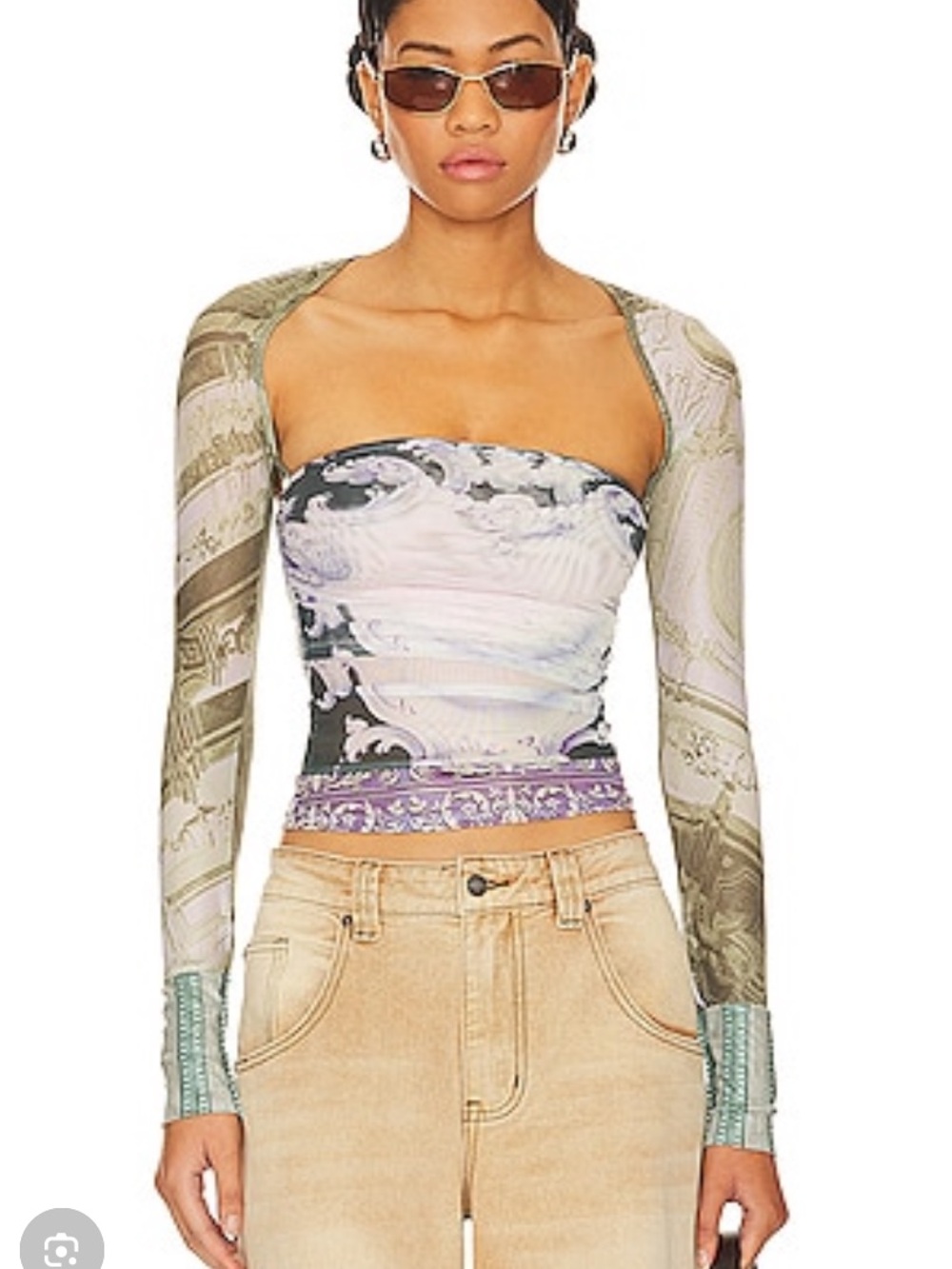 Miaou Iris top Emblem Print